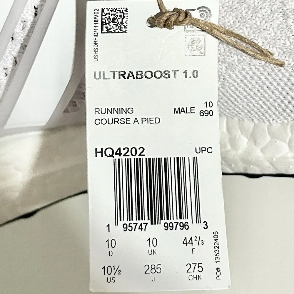 Adidas UltraBoost 1.0 “Triple White” Men Size 10.5 Lifestyle Running Shoes